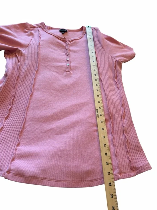 Torrid Pink Short-Sleeve Knit Tee with Button Placket -Size 2X - Picture 4 of 10
